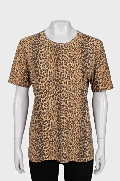 Straight T-shirt with animal print