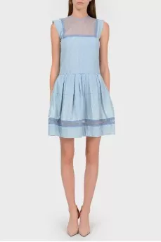 Blue dress with transparent inserts