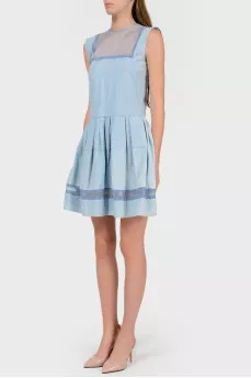 Blue dress with transparent inserts