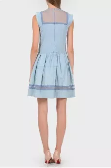 Blue dress with transparent inserts