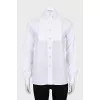 Shirt with branded buttons