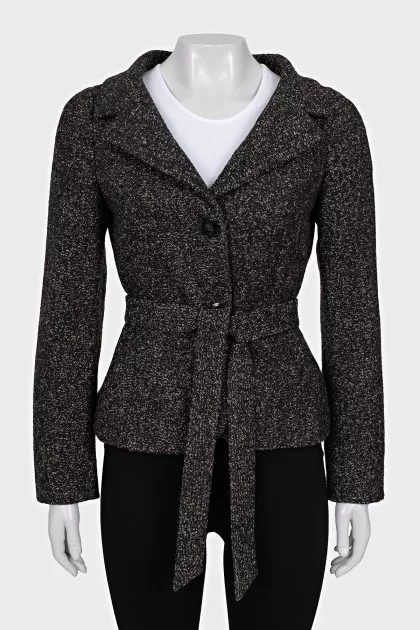 Fitted jacket with belt