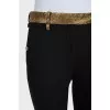 Wool trousers with golden belt