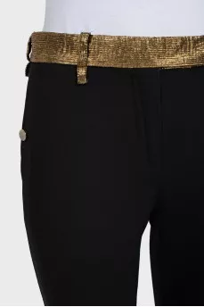 Wool trousers with golden belt