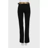 Wool trousers with golden belt