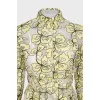 Sheer button dress with embroidery