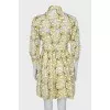 Sheer button dress with embroidery