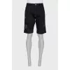 Men's black denim shorts