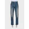 Men's straight fit jeans with buttons