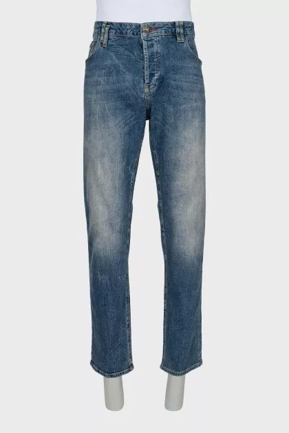 Men's straight fit jeans with buttons