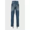 Men's straight fit jeans with buttons