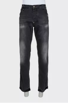 Men's straight fit jeans with logo
