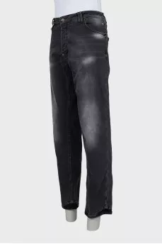 Men's straight fit jeans with logo