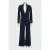 Suit with fitted jacket and wide trousers