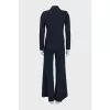 Suit with fitted jacket and wide trousers