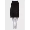 Straight leather skirt