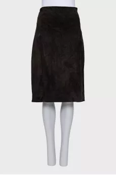Straight leather skirt