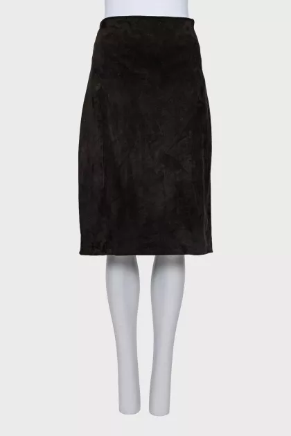 Straight leather skirt