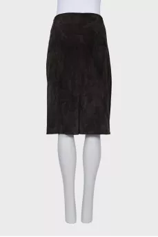 Straight leather skirt