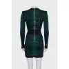 Green dress with animal print