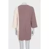 Two-tone dress with gold chain