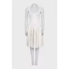 White fitted dress with straps