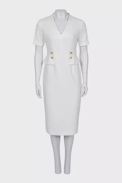 White sheath dress