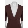 Brown v-neck dress