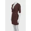 Brown v-neck dress