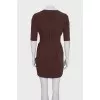 Brown v-neck dress