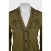 Wool cardigan with shaped buttons