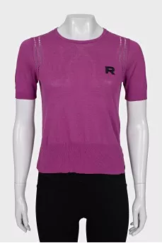 Purple T-shirt with perforations