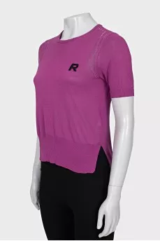 Purple T-shirt with perforations