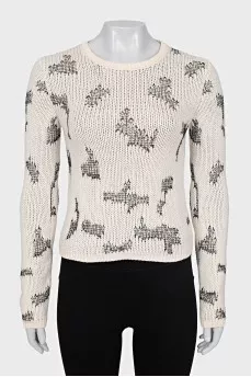 Cropped jumper with long sleeves