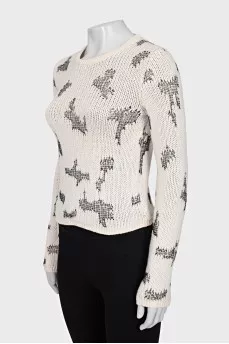 Cropped jumper with long sleeves