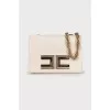 White leather bag with gold chain
