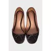Pony skin ballet flats with bow