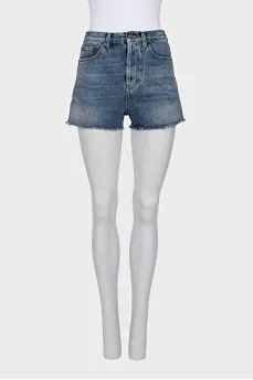 Blue button down shorts