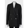 Double-breasted black jacket