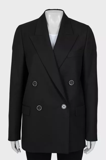 Double-breasted black jacket