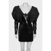 Dress with sequins and voluminous decor
