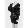 Dress with sequins and voluminous decor