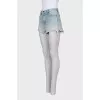 Blue distressed denim shorts