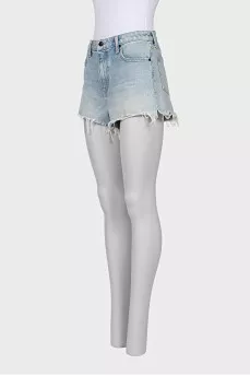 Blue distressed denim shorts