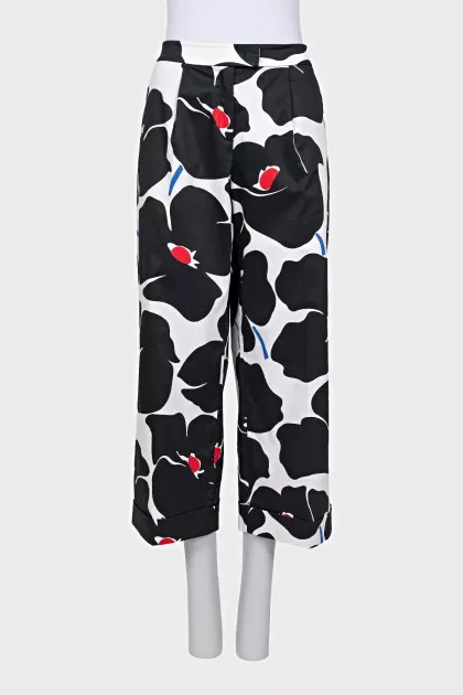 Cropped trousers with print