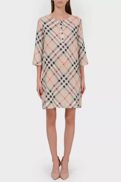 Cotton dress in a cage
