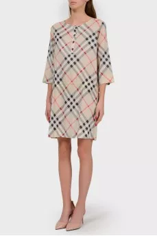 Cotton dress in a cage