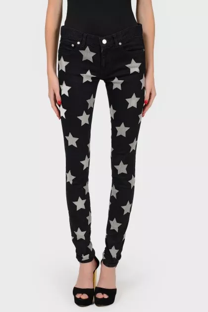 Black jeans with stars