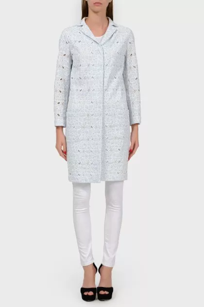 Lace coat with pockets