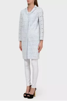 Lace coat with pockets